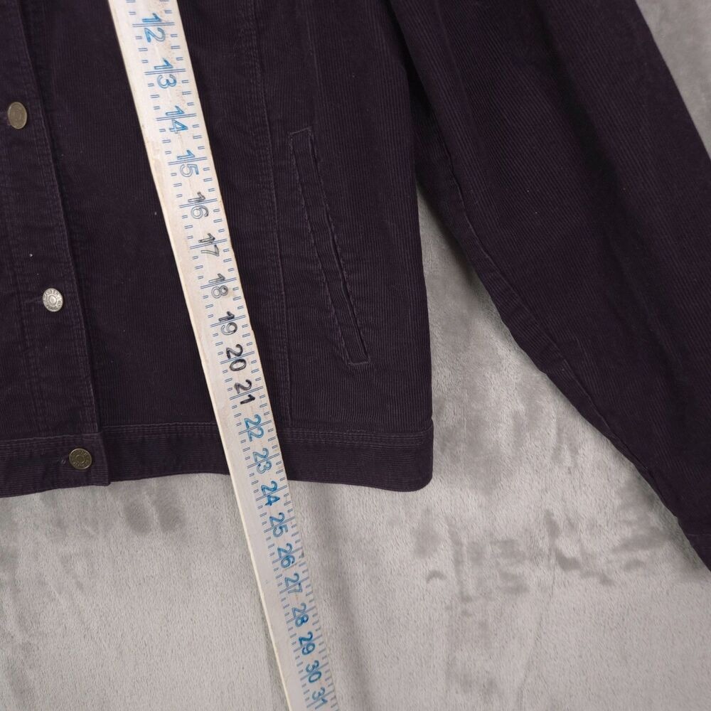 Vintage Lauren Jeans Company Corduroy Trucker Jacket Women Purple XL Y2K Retro - Picture 5 of 13